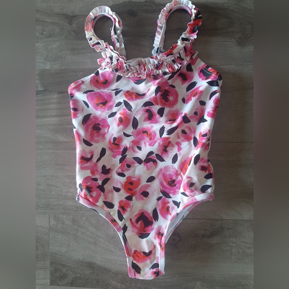 Kate Spade New York Todd Rose Ruffle Rosebud Swimsuit Girls Size 5Y